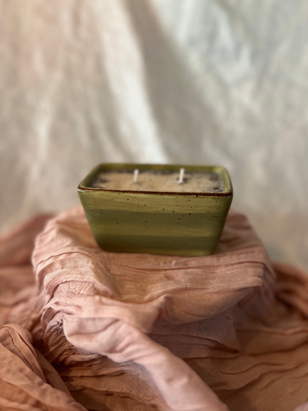 Green Ceramic Candle - Vanilla Coffee Bean - 5 oz