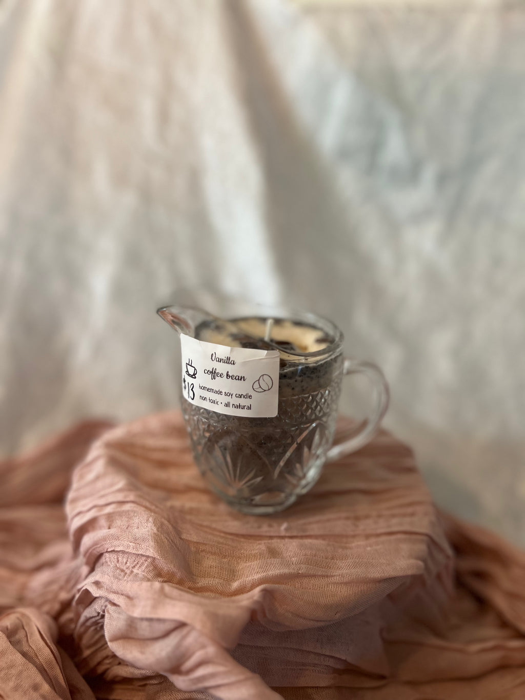 Glass Pitcher Candle - Vanilla Coffee Bean - 8 oz