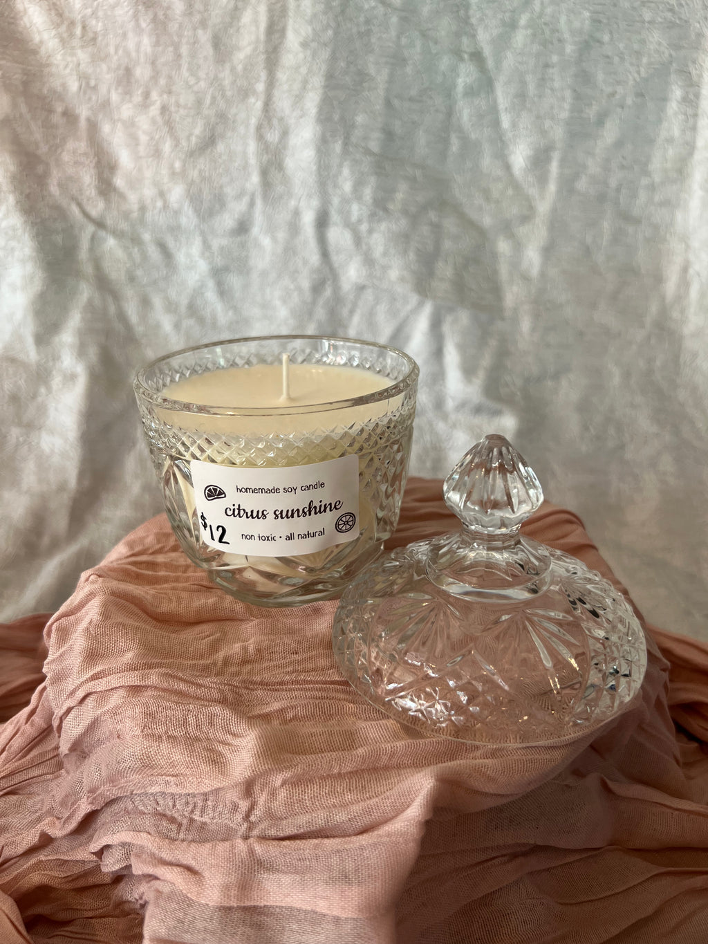 Glass Candle with Lid - Citrus Sunshine - 7 oz