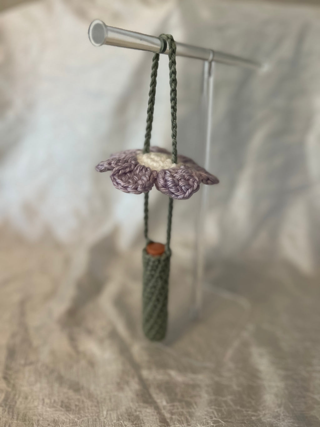 Crocheted Flower Lip Balm Cozy