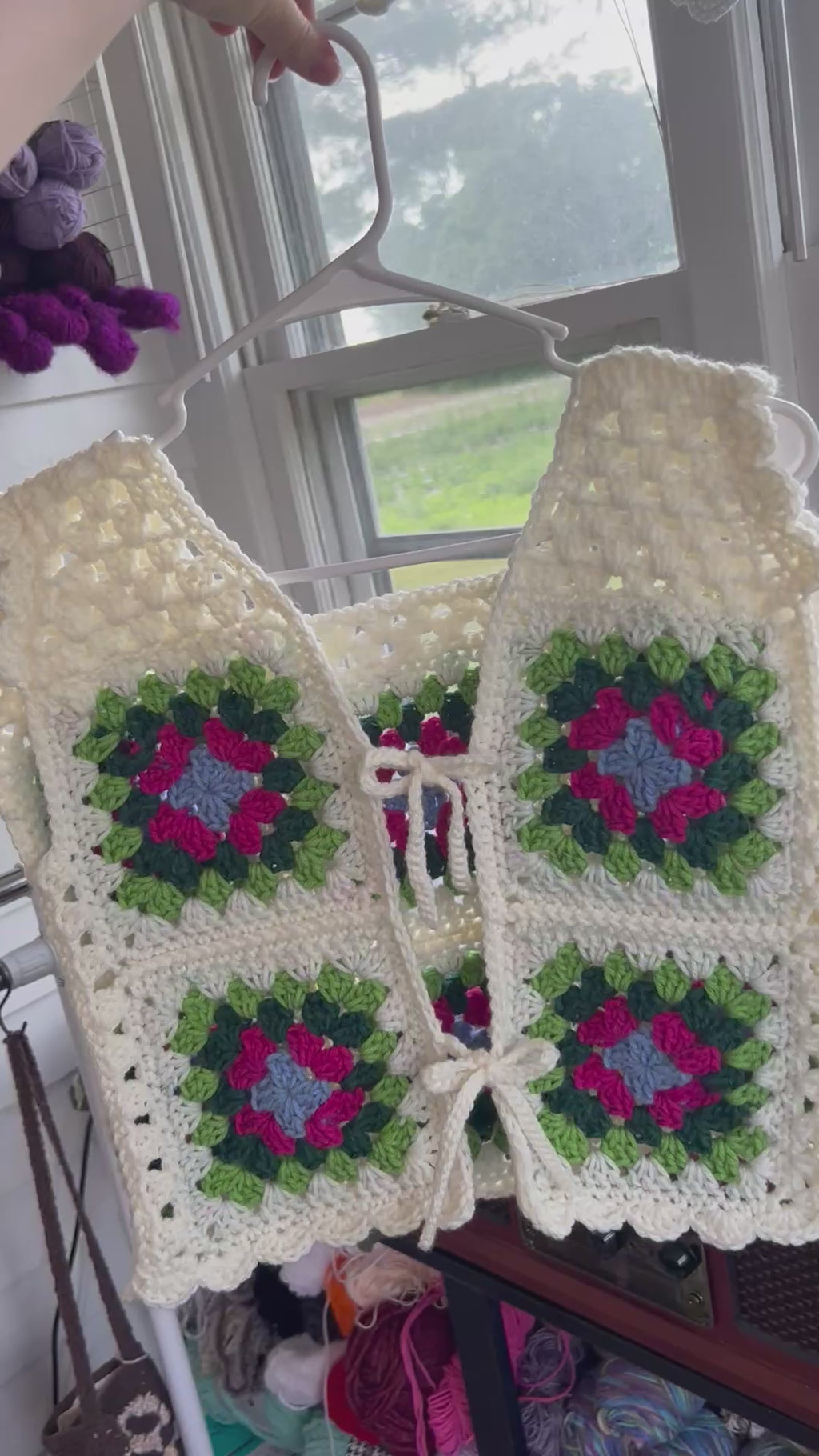 Crocheted Granny Square Vest